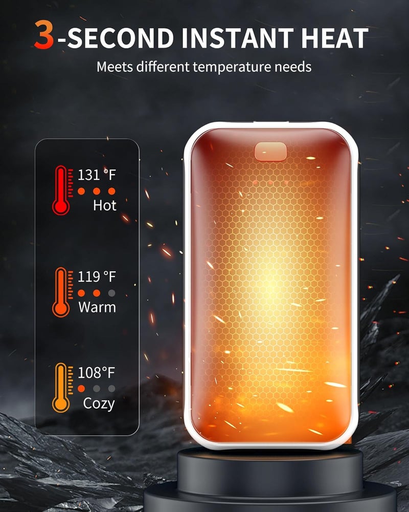 Lerat Hand Warmers Rechargeable, 2 Pack Electric Hand Warmer, Reusable Portable Pocket Heater USB Handwarmers, Gifts for Men, Women, Indoor, Outdoor, Hiking, Skiing, Camping, Hunting Accessories - Image 4